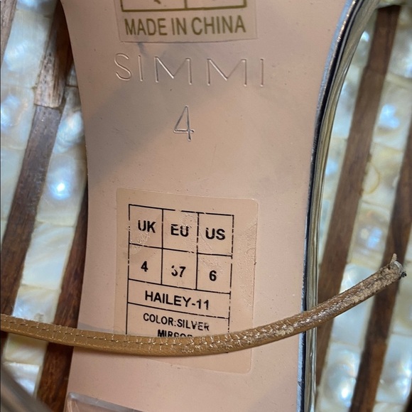 Simmi London NWOT or Box Silver Gem-Studded Crystal Embellished Heels - Picture 9 of 9